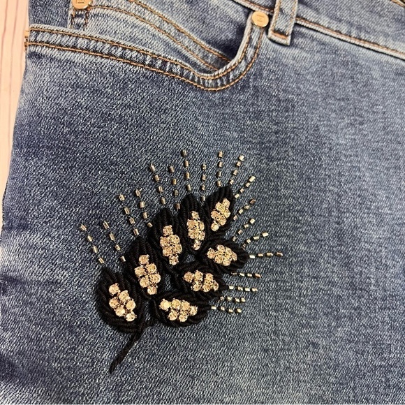 Escada | distressed embellished denim jeans - Picture 3 of 9